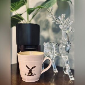 Handmade Pilarts Polish Pottery Mug 16 oz Pink Easter Bunny 🐰